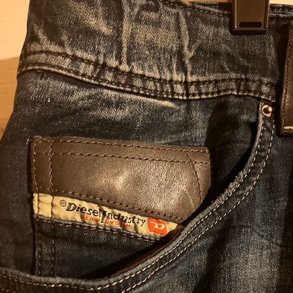 DIESEL MENS COTTON NARROT BLUE DENIM SWEAT PANTS SIZE 36 - Picture 6 of 12